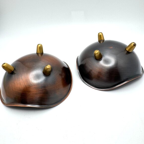 Coppercraft Guild Set of 2 Bowl Trinket Dish on 3 Feet Made in USA Vintage - Picture 8 of 9